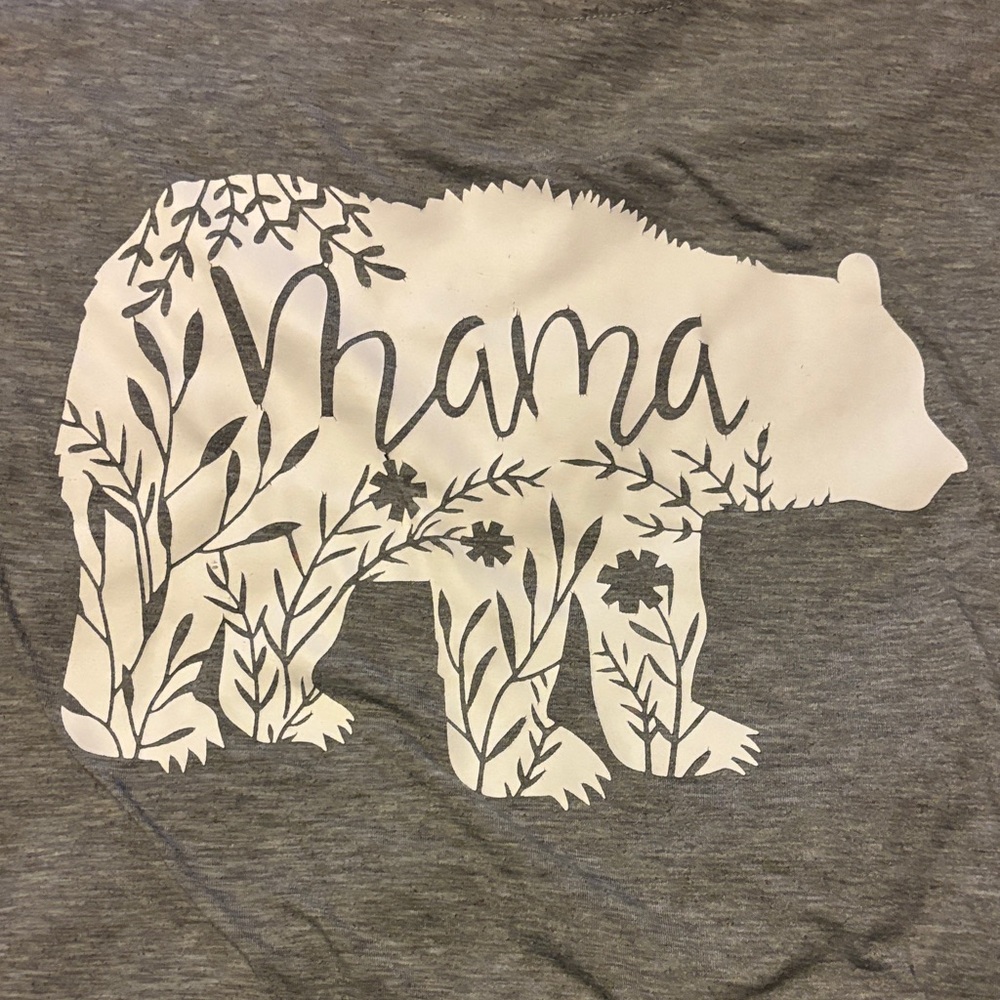 No Boundaries Gray 'Mama' Bear Tee